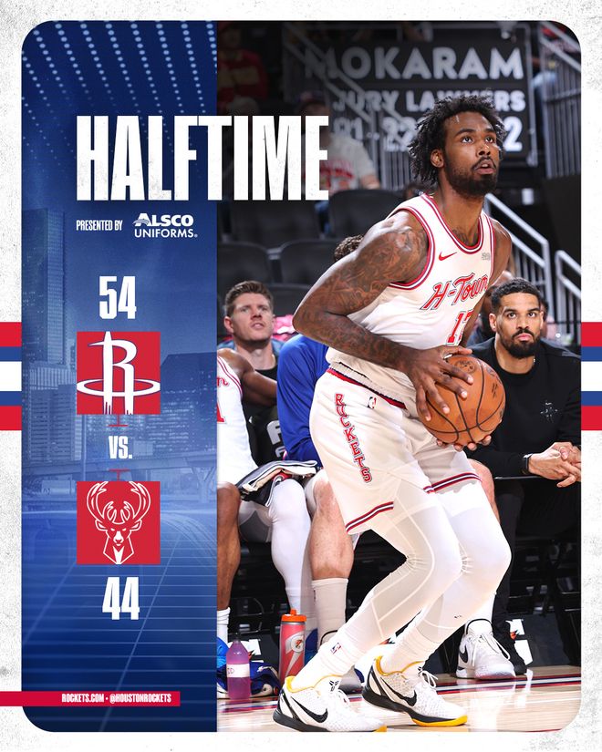 火箭队力克雄鹿迎四连胜 谢泼德申京联手轰52分